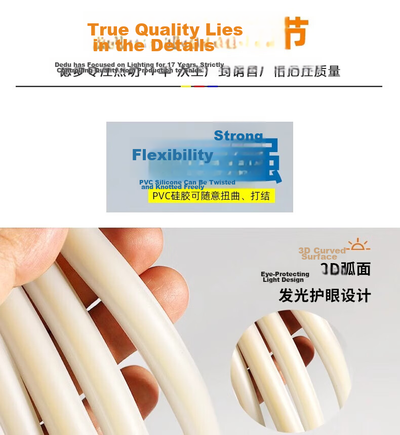 JIAOJIAOZHE COB LED Strip, 220V High Voltage, Ultra-Bright, Outdoor Waterproof, Self-Adhesive, for Home And Commercial Use, Ceiling-Mounted Linear Light, Neutral White, 10 Meters 5