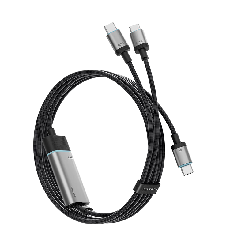 CUKTECH Super Power Type-C Cable, Fast Charging 100W Two-Port Charger, Suitable for Xiaomi, Apple 18/17, Samsung, Huawei Phones And Laptops