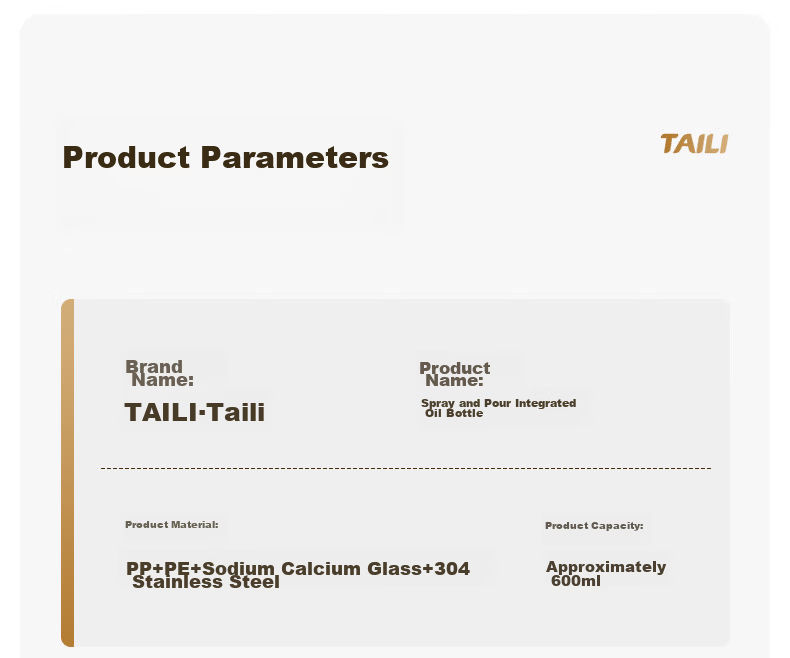 Taili Oil Bottle Spray Dual-Use Atomized Edible Oil Glass Dispenser Kitchen Household Non-Greasy 14