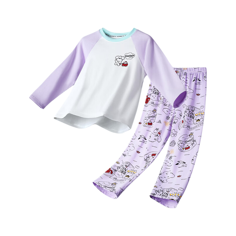 Jiusuiban [Recommended for Heated Rooms] miiiiichan Collaboration Children's Pajamas Boys and Girls Class A Cotton Homewear Set