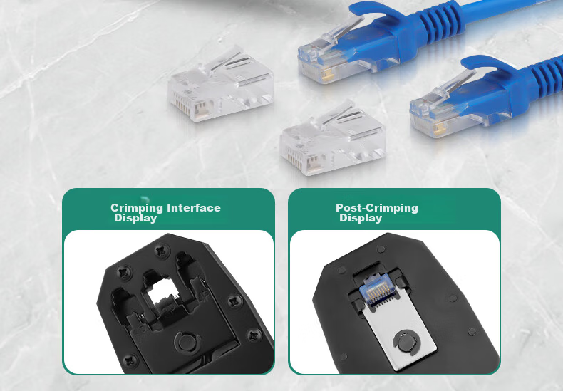 GREENER Network Cable Crimper, RJ45 Connectors, Wire Crimping Tool, Professional Multi-Functional Universal Cat5e/6/7 Home Network Pliers 8