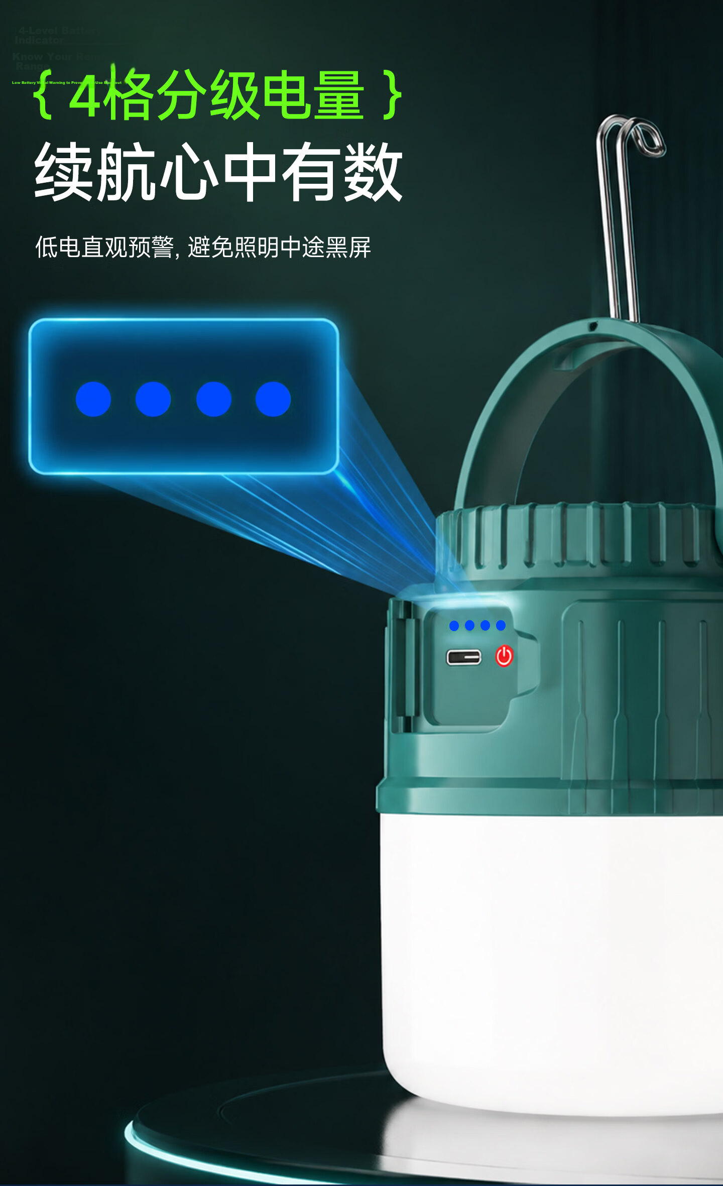 AUX Camping Lantern Outdoor Long-lasting Rechargeable Lighting Tent Atmosphere Night Market Stall Light 15