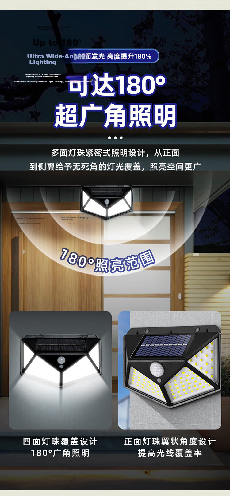 Datouren Solar Outdoor Lighting Human Body Sensor Street Light Home Wall Waterproof Floodlight 11