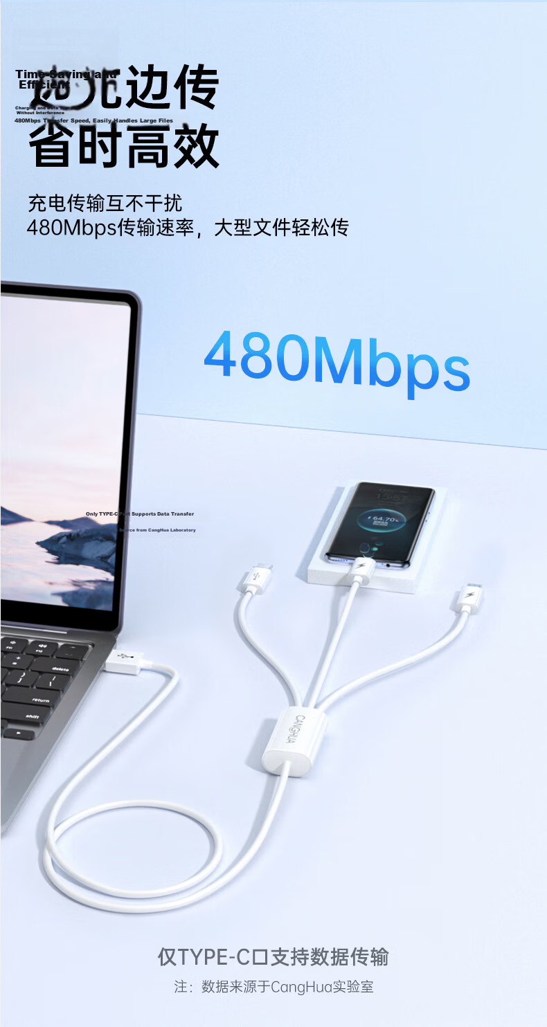 CangHua 3-in-1 Data Cable Apple Type-C Android Multi-Charging Cable for iPhone 18/17/16/15/14/13 Pro Max Xiaomi Huawei Power Cable 9