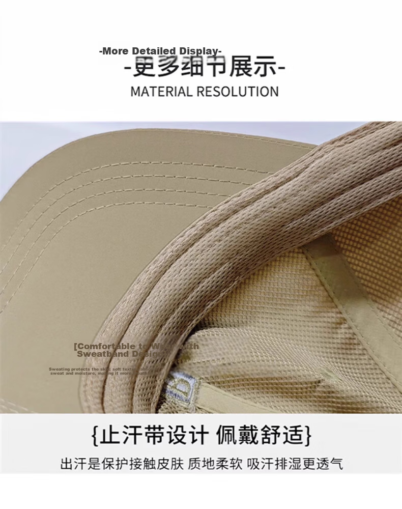 Miiow Men's Summer Sunshade Outdoor Quick-Dry Large Size Deep Baseball Cap Dark Blue 18