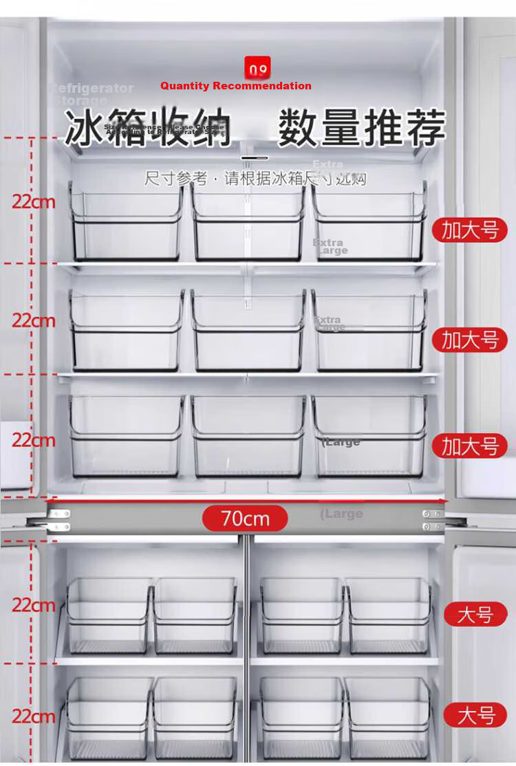 KATEI STORY Japanese Style Refrigerator Storage Box Drawer Fresh-Keeping Food Grade Vegetable Egg Freezer Organizer 6