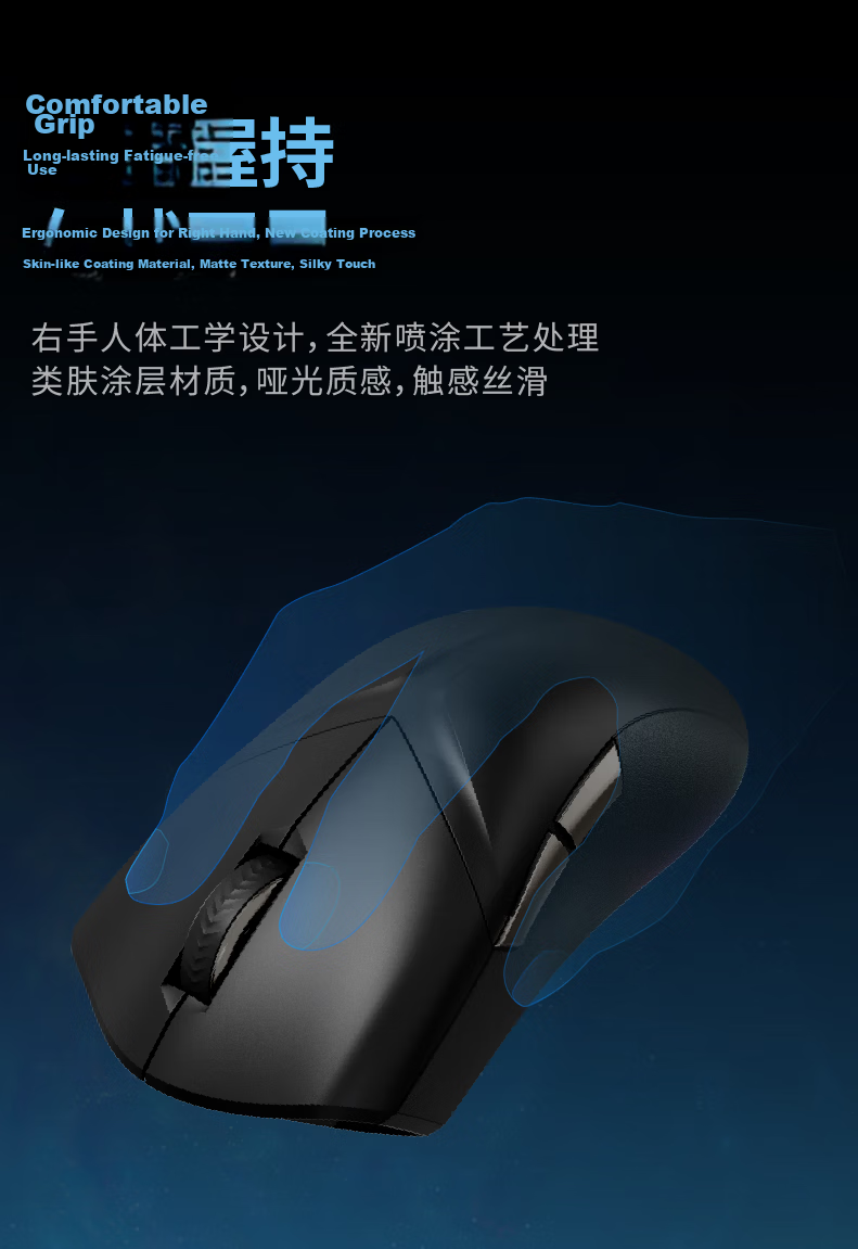 Lenovo Savior M6X Pro 8K Wireless Gaming Mouse, Lightweight E-Sports Mouse with 10,000Hz Polling Rate And 8000Hz Report Rate, Ultra-Low Latency, Phantom Black 7