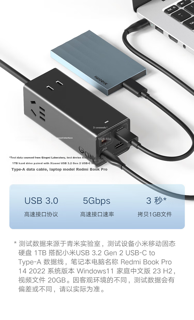 MI 140W GaN Desktop Charging Station Power Strip Type-C Multi-Port Fast Charger PD3.1 140W Max Fast Charge for Apple Xiaomi Surge Quick Charge Laptop 9