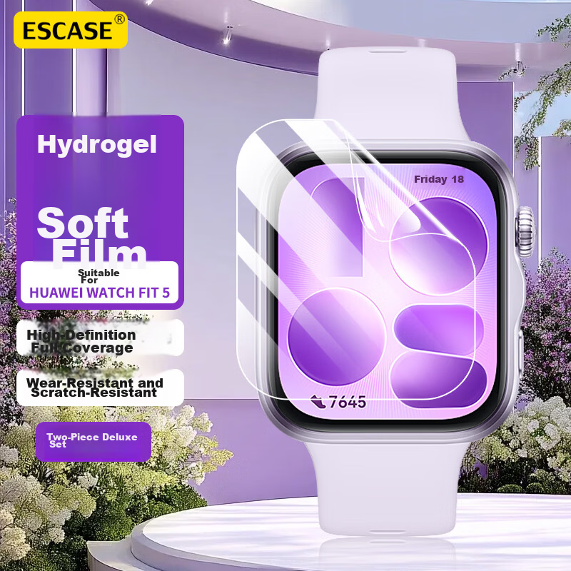 ESCASE [3-Pack Deluxe] Huawei Watch GT5 41MM Tempered Glass Full Screen Coverage HD Anti-Shatter Fingerprint Resistant Protective Film