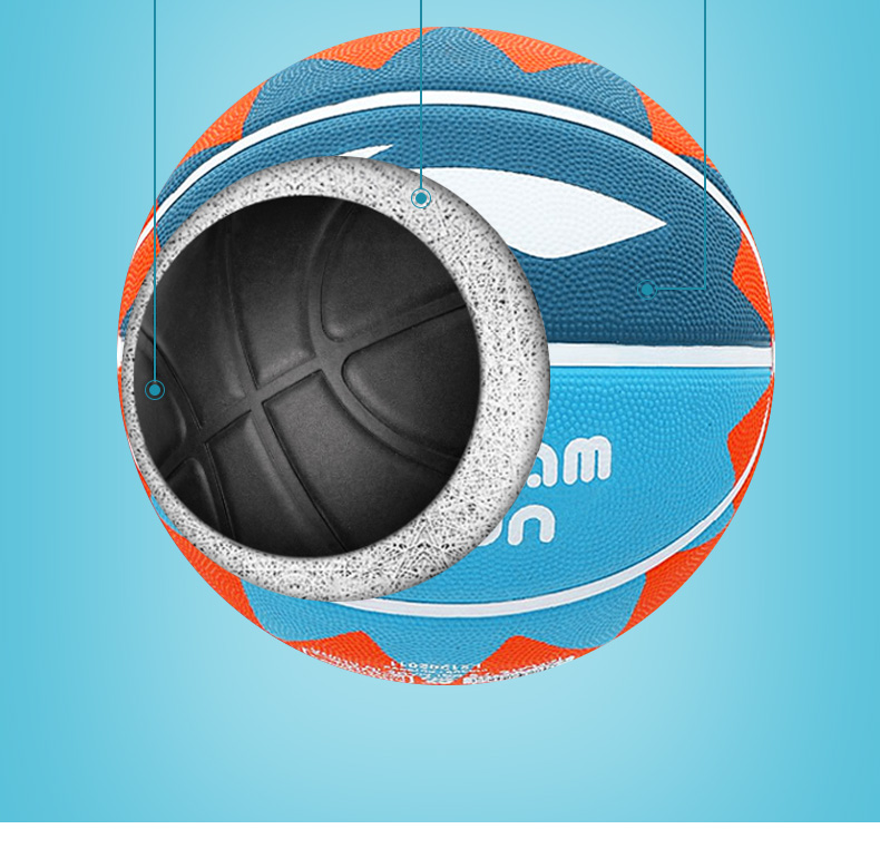 Li-Ning Basketball for Indoor And Outdoor Use on Cement Courts And Rubber Surfaces, Size 7 Basketball LBQK697-2 15
