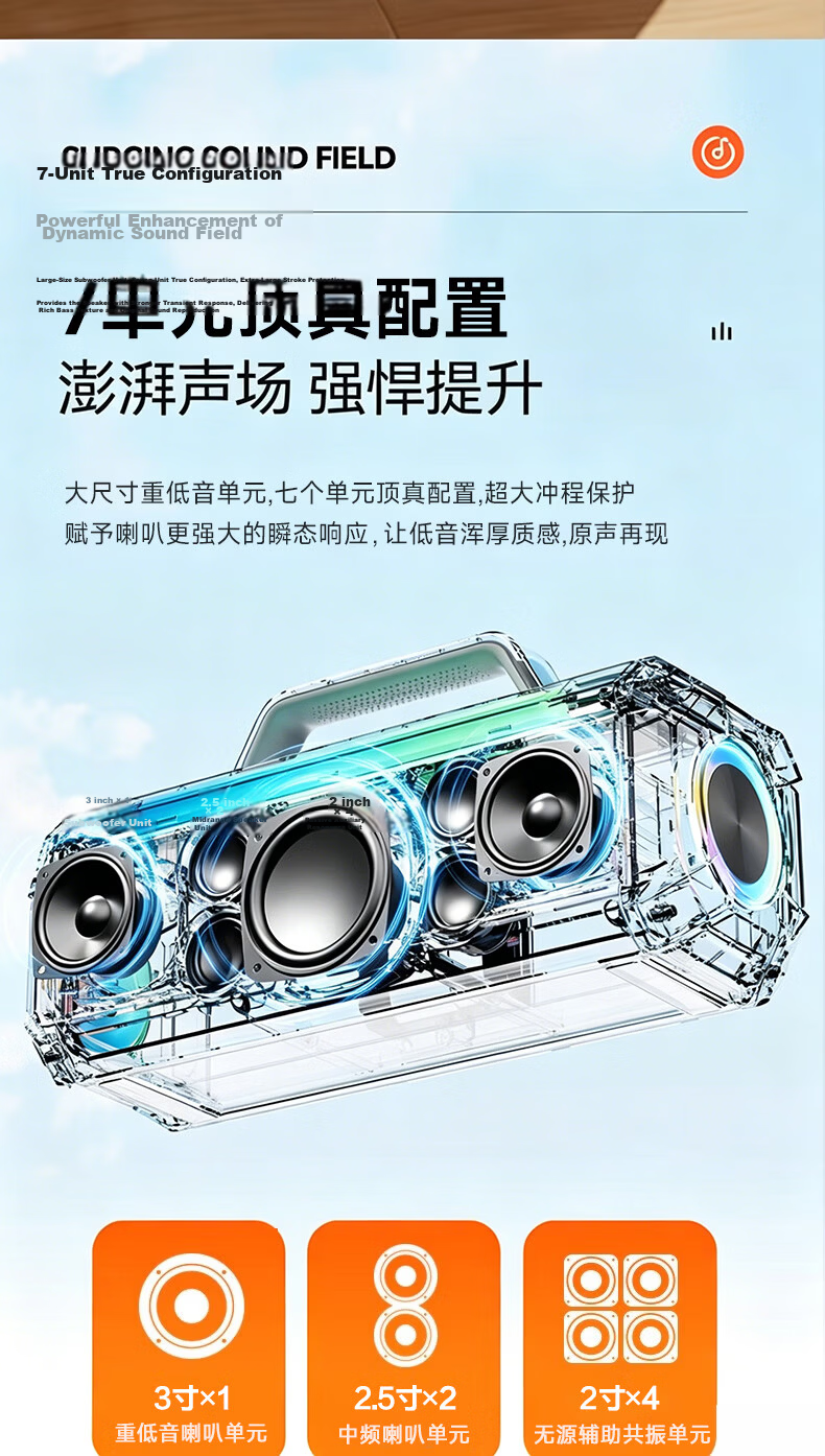 CLAISON T91 Bluetooth Speaker [Berlin Sound] Home KTV Package with Karaoke Microphone, All-In Speaker for Square Dancing, Outdoor High-Power Portable Subwoofer, Gray 4
