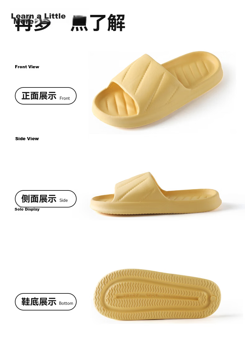 FOOTOPPO Women's Slippers Summer Home Non-Slip Couple Thick-Soled Bathroom Shower Sandals 11