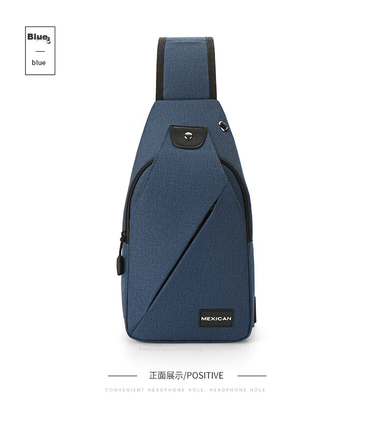 MEXICAN Men's Chest Bag Travel Casual Single Shoulder Crossbody Phone Waist Bag Canvas Backpack Cycling Student Commuter 18