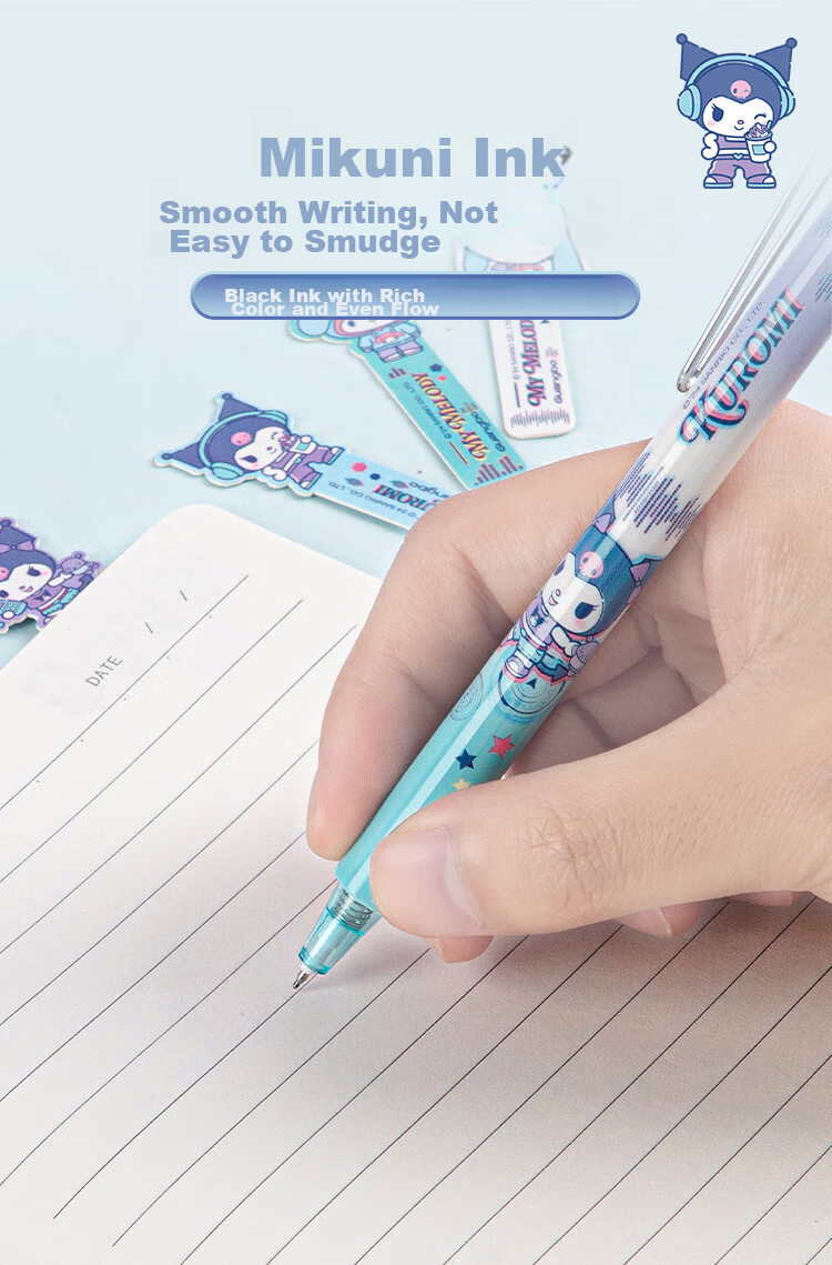 GuangBo & Sanrio Push-Button Blind Box Gel Pen, Black 0.5mm Smooth ST Tip Exam Pen Writing Pen Signature Pen 1 Piece, Stationery Gift KT82204 4