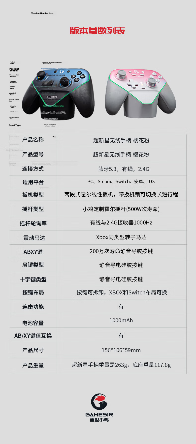 Genshin Little Chicken Supernova Game Research Society 10th Anniversary Limited Edition Wireless Switch 2 Game Controller with Dock for Mobile Android PC Apple Computer NS TV Motion Bluetooth Horizon  25