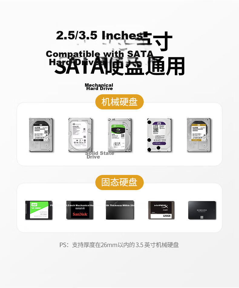 UGREEN 2.5/3.5 Inch Hard Drive Docking Station SATA SSD HDD Enclosure Dual Bay External Hard Drive Case for Laptop Desktop with Cloning Function 23