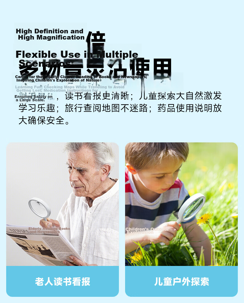 KENKO Japanese Handheld Reading Magnifier (With Auxiliary Magnifier), 60mm, PKC-022 3
