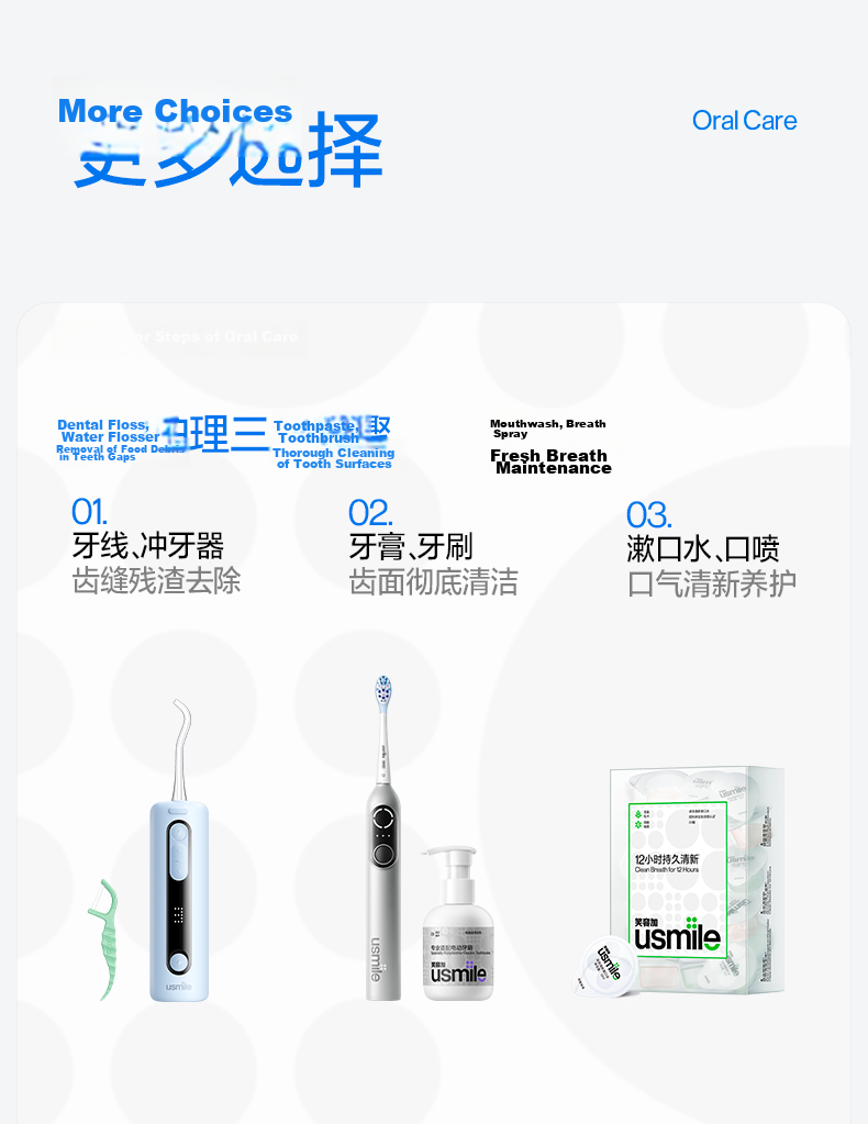 Usmile Dental Water Flosser, Tooth Cleaner And Rinsing Device, Retractable Portable Water Flosser, C20 Snow Mountain White, Price Protection, Father's Day Gift 16