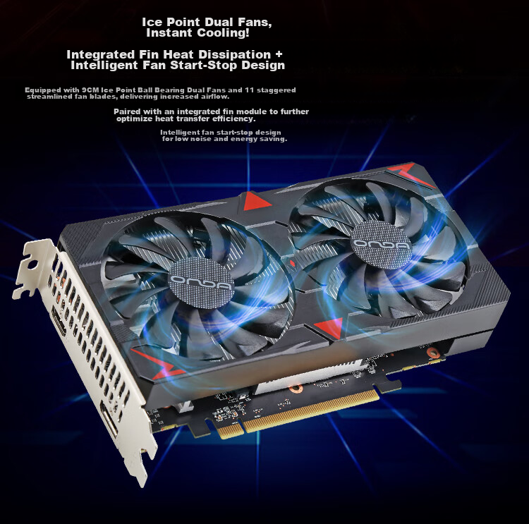 ONDA RX6500XT Shield 4GD6 4GB GDDR6 Gaming Graphics Card 3
