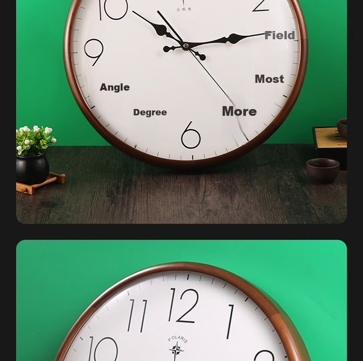POLARIS Wall Clock Living Room Clock Minimalist New Chinese Style Creative Home Quartz Clock 40cm Quartz Model 24