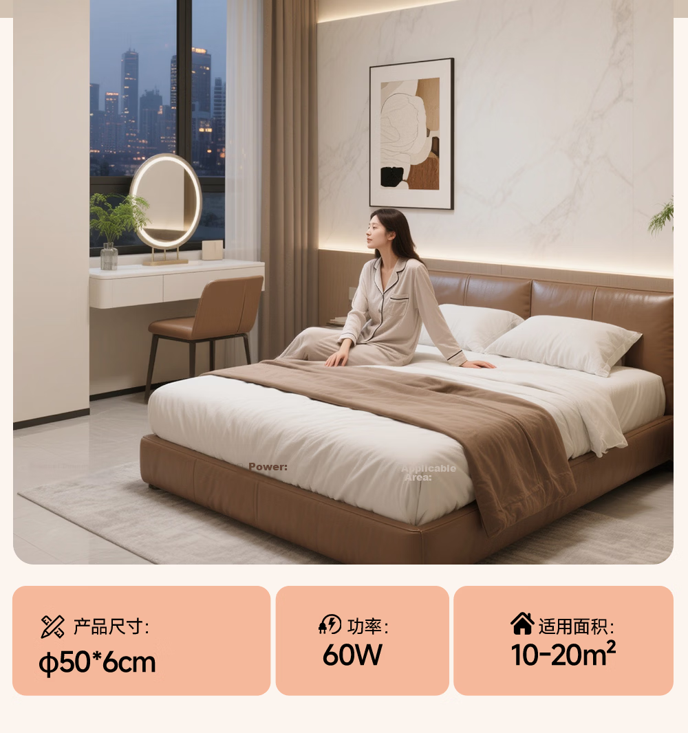 GUJIA LED Ceiling Light Luxury Crystal Imitation Eye Protection PR Light Living Room Bedroom Lamp 50CM - Three Colors [Installation Included] 34