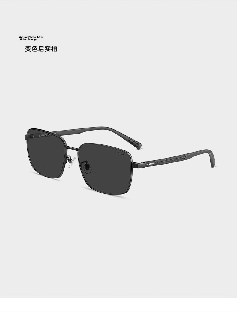 CAPONI Polarized Photochromic Sunglasses for Men and Women Carbon Fiber UV Protection Day and Night Driving Glasses 13