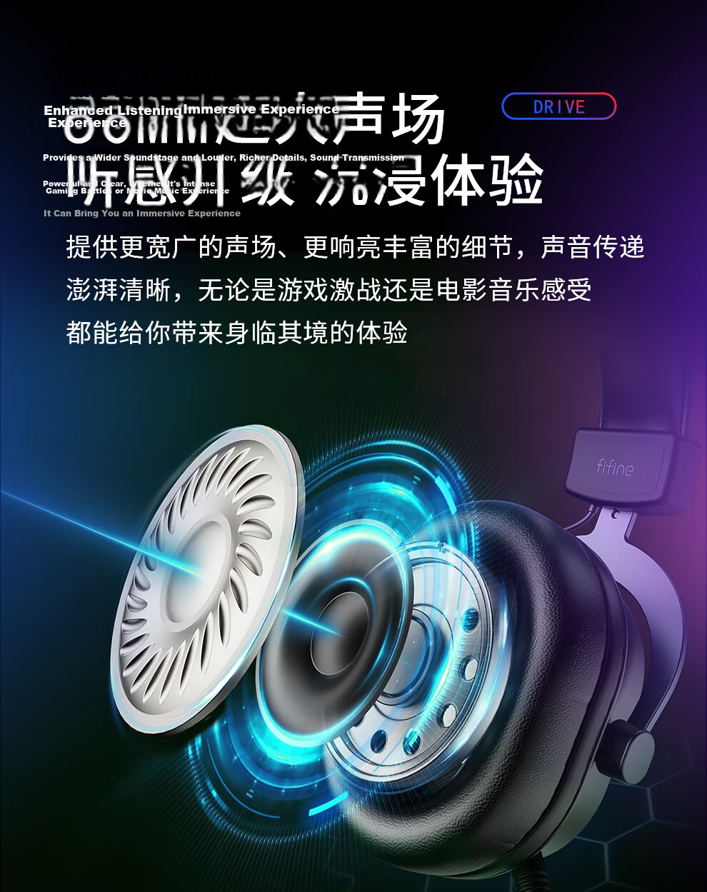 FIFINE Gaming Headset Over-Ear Wired 7.1 Surround Sound Delta Operation Valorant PUBG USB Professional E-Sports Microphone Headphones H6 Black 8
