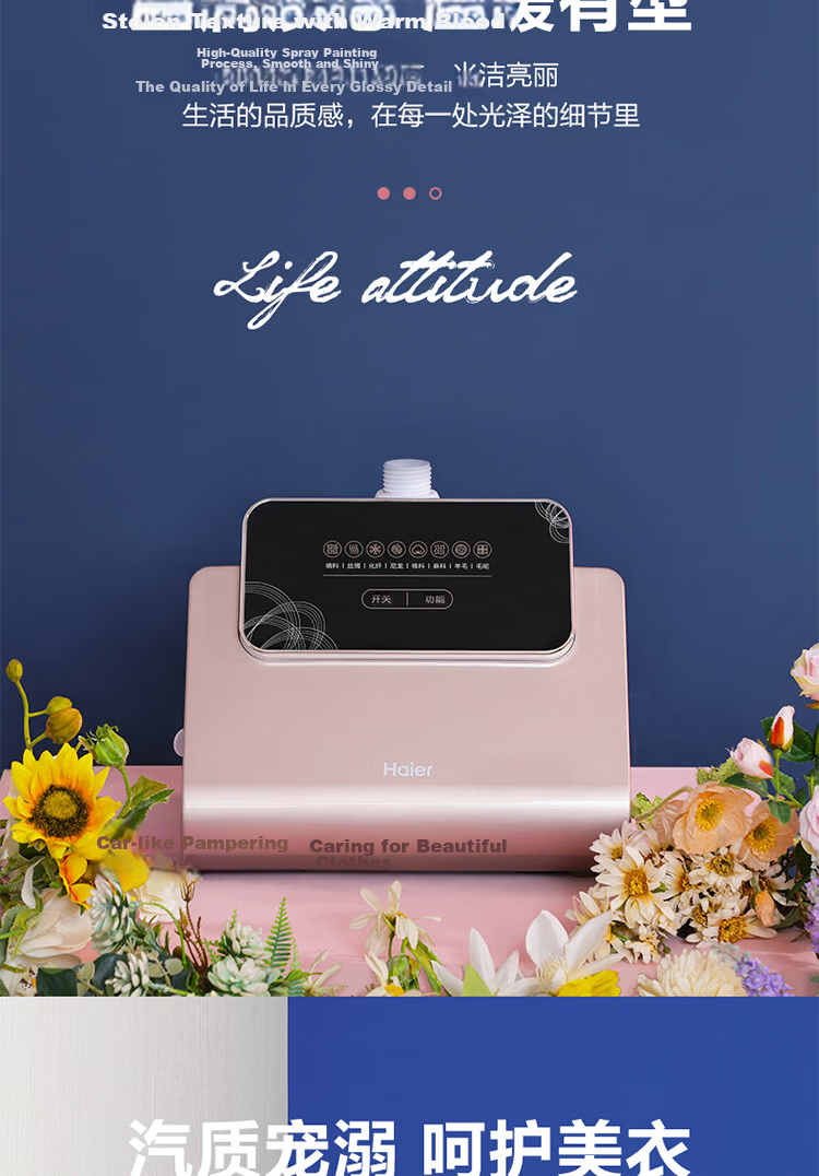 Haier Vertical Garment Steamer 35g Steam Output 2.4L Water Tank Dual Rod Handheld Iron High Power Steamer HY-GSS2408G 5