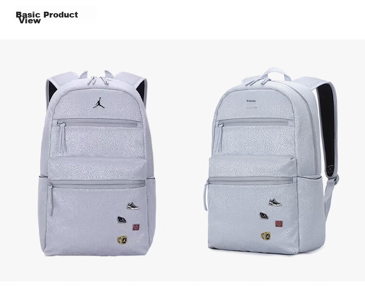 Jordan Unisex Sports Backpack Interwoven Letters Casual School Bag FJ6784-010 Black One Size 6