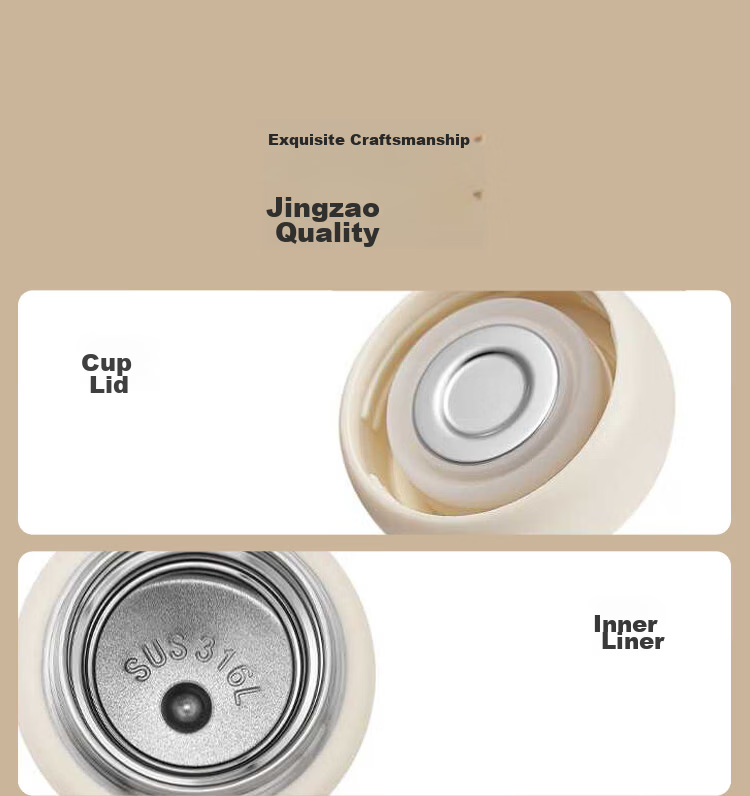 JD Jingzao Insulated Pocket Thermos Small Portable Vacuum Flask for Men Women Children 316L Stainless Steel 330ml 11