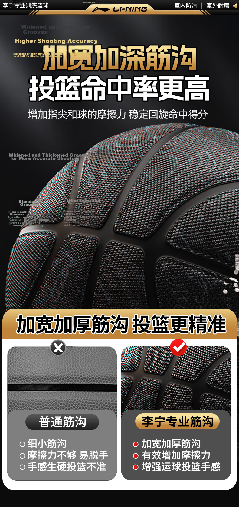 Li-Ning Basketball Size 7 Youth and Adult Training Indoor Outdoor Junior High School Student Children's Gift 7