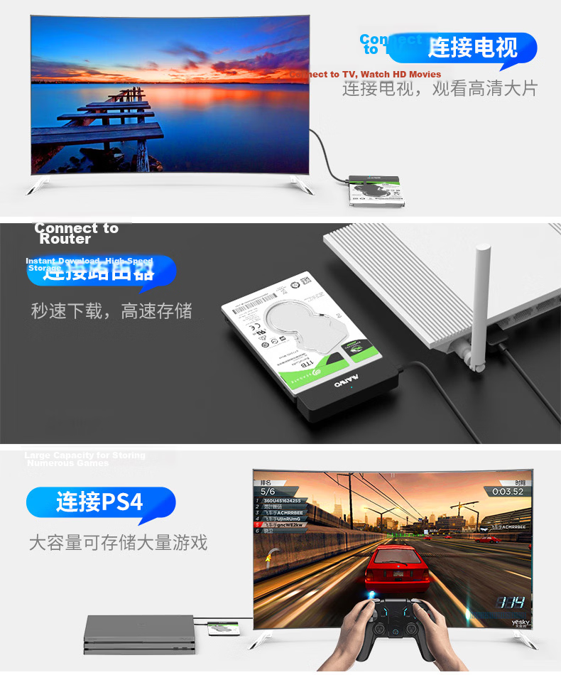 MAIWO USB 3.0 External Hard Drive Enclosure 2.5/3.5 Inch SATA HDD SSD Case for Desktop Laptop SATA Interface 5Gbps 5