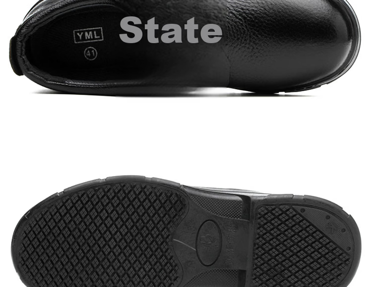 LAOGUANJIA Men's Safety Shoes Non-Slip Kitchen Chef Shoes Hotel Work Shoes Oil-Resistant Waterproof Lightweight Breathable Cowhide SRC Size 36 17