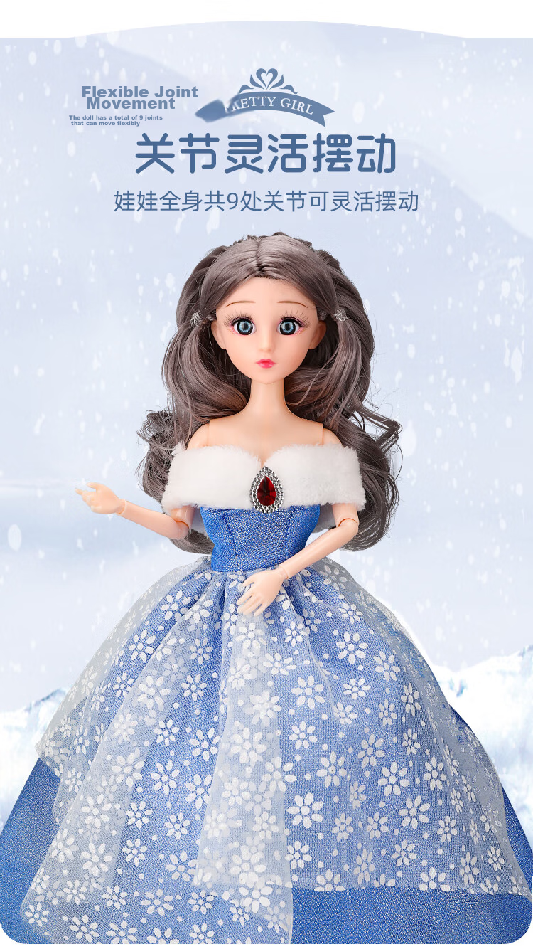 AoZhiJia Children's Toy 3-6 Years Old Girls Dress-Up Doll Set Starry Wand Princess House Pretend Play Birthday Gift 15