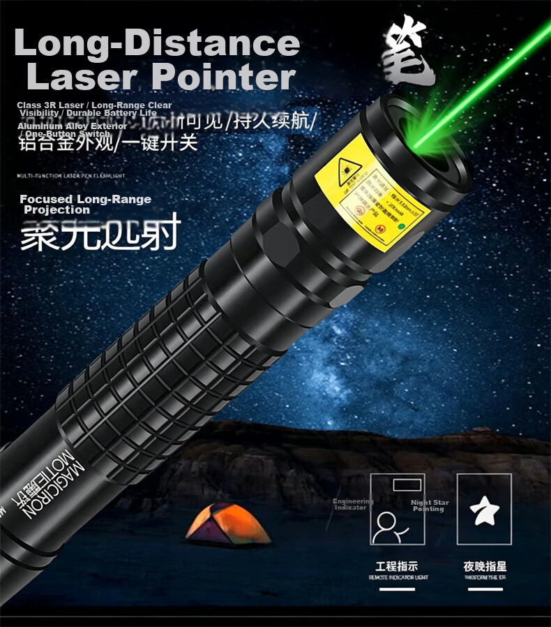 MOTIE M5 Laser Pointer Long-Range High-Power Green Light Outdoor Engineering LED Screen Usable Laser Flashlight Desert Star Pointer Maritime Laser Light JD Self-Operated 1