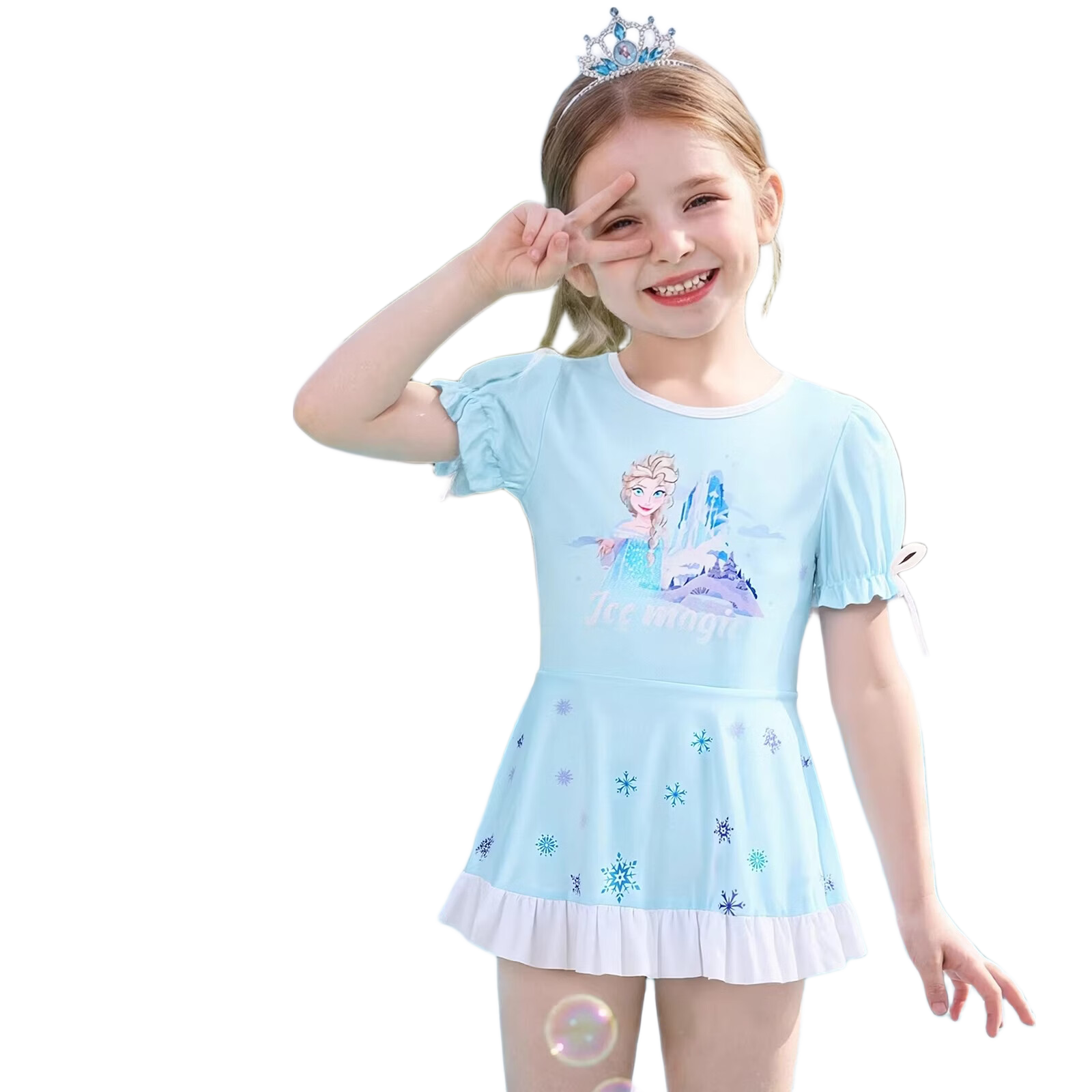 Disney Kids Girls Toddler Baby One-Piece Skirted Swimsuit Blue D35035S1E Size 130