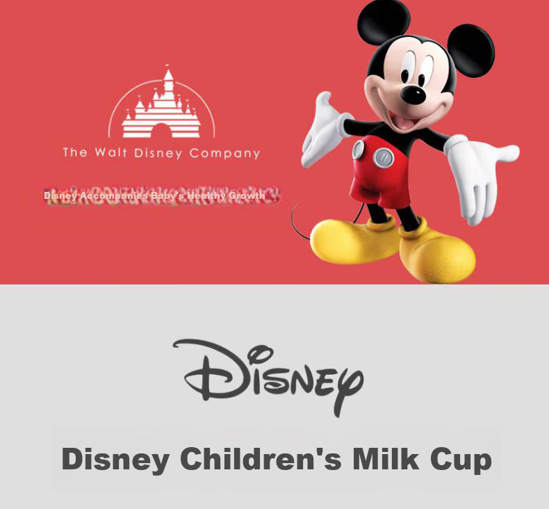 Disney Kids Water Bottle Baby Milk Drinking Cup Household Graduated Durable Stainless Steel Spout Cup for Kindergarten 1