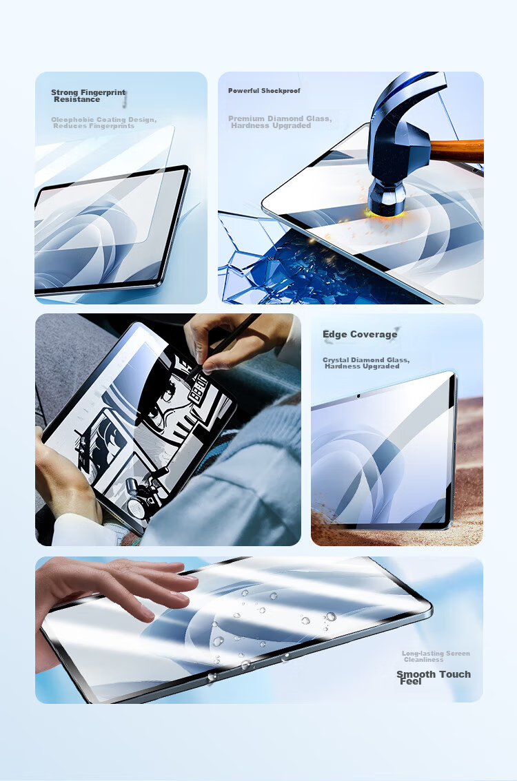 ALittleFlower Tempered Glass Screen Protector for OPPO Pad SE 11-inch 2025 Model, High-Definition Anti-Fall, Anti-Fingerprint, Scratch-Resistant Protective Film 2