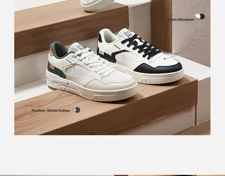 361° Men's Sports Shoes, Soda Autumn Mesh Breathable Lightweight White Sneakers, Men's Shoes 672516626-4 6