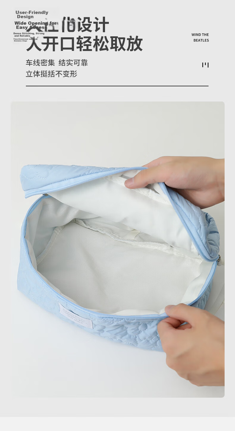 QDZX Cloud Makeup Bag Large Capacity Portable High-End Women's Toiletry Travel Bag 087 3