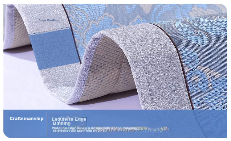 FUANNA Ice Silk Cooling Mat Washable 1000D Thick Silk A-Class Antibacterial Cooling Three-Piece Set Double 1.8x2m 13