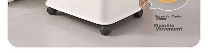 Feida Sanhe 20L White Adjustable Trash Can with Dual-Sided Lid Large Mobile Hands-Free Kitchen Living Room 5