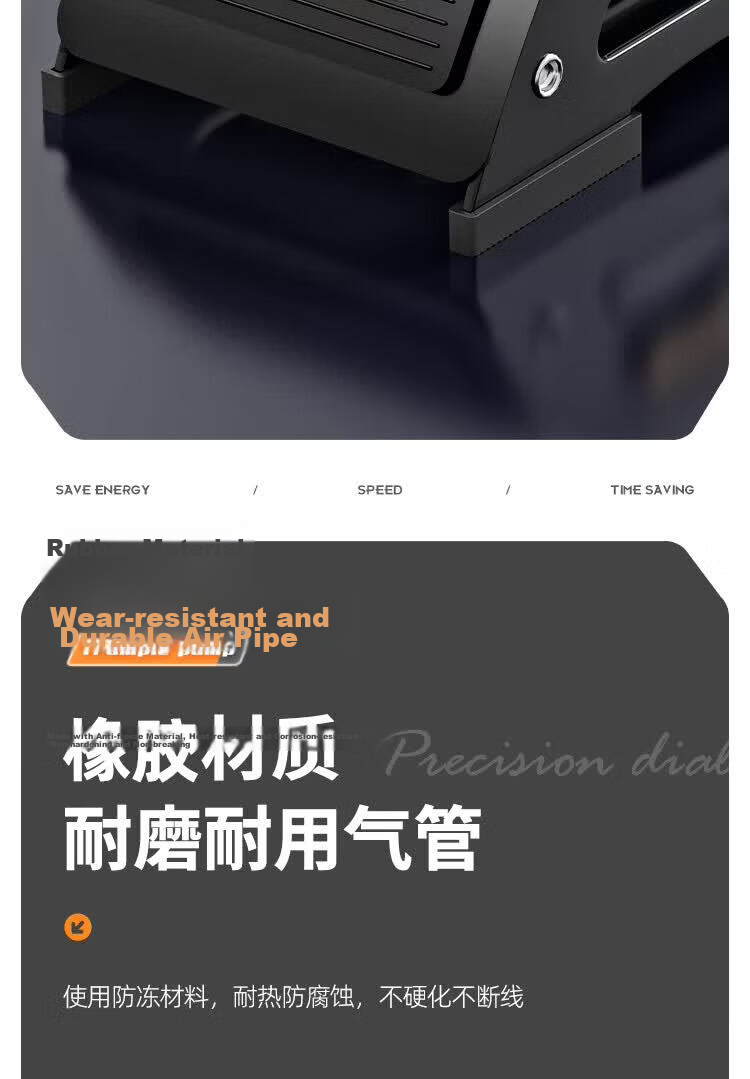 Move Iron Bicycle Foot Pump Double Barrel High Pressure Digital Gauge Mountain Road Car Basketball Inflator 19