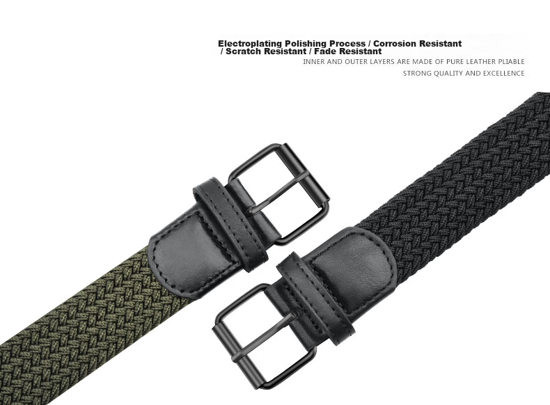 Half Cigarette Canvas Elastic Waist Belt Men No-Hole Woven Military Training Belt Gift 9