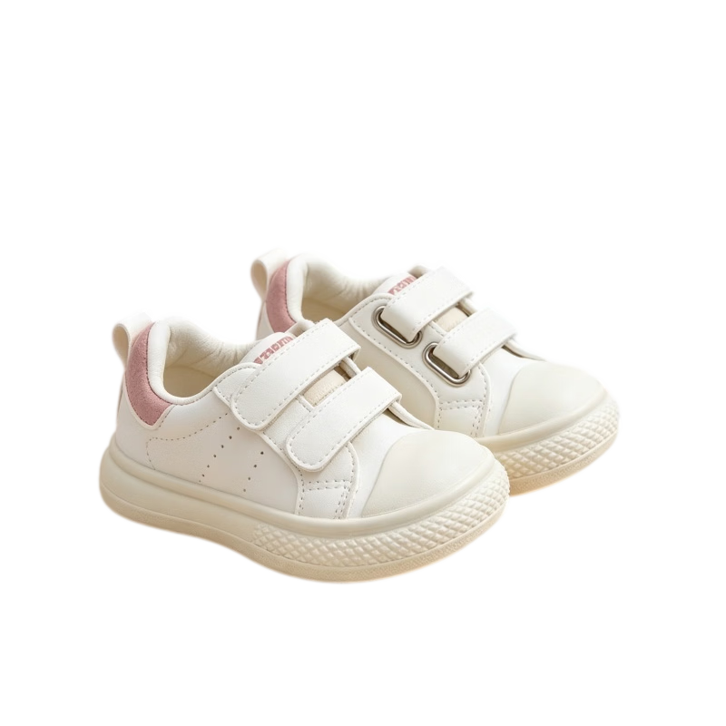 TOPSTAR Children's Canvas Shoes Spring And Autumn Style School White Sneakers for Boys And Girls Non-Slip Wear-Resistant Breathable Casual Shoes White/pink 24