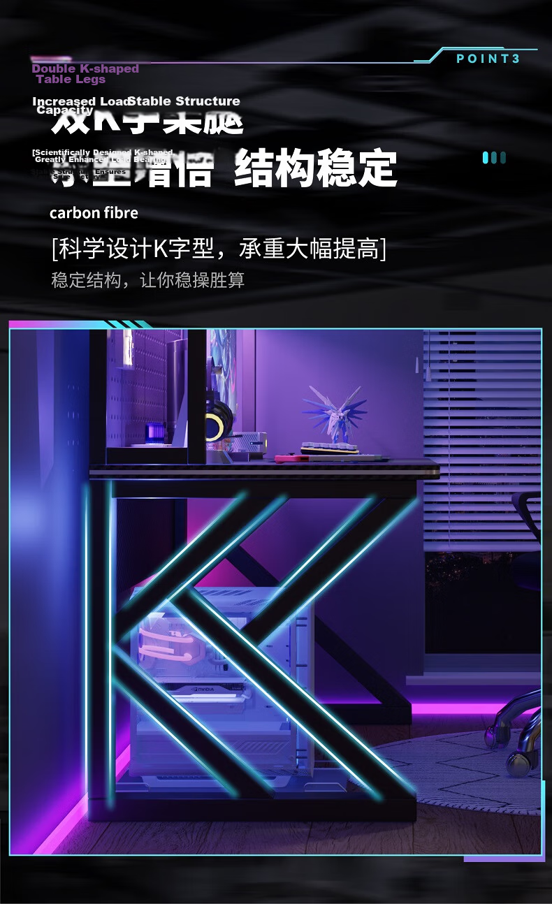 Gupujia Computer Desk, Home Simple Study Table, Long Rectangular Desk for Students, Writing And Learning Table, Gaming Desk, Office Desk 3