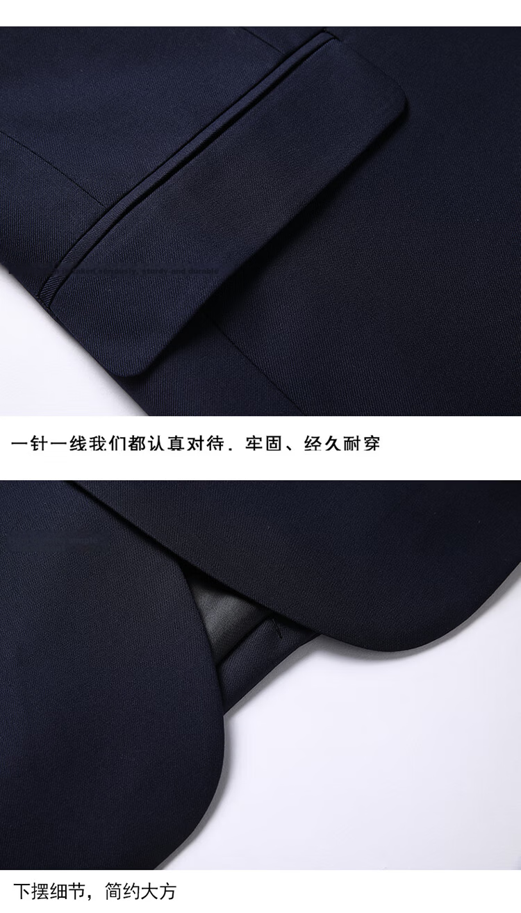 ROMON Men's Suit Set, Small Suit Jacket, Professional Formal Wear, Slim Fit Casual Groomsman Suit, Navy Blue 6XL 23