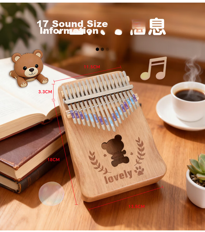 Asaska Kalimba Thumb Piano Portable Pocket Niche Musical Instrument Toy Gift for Lovers Children Christmas Birthday for Girls 11