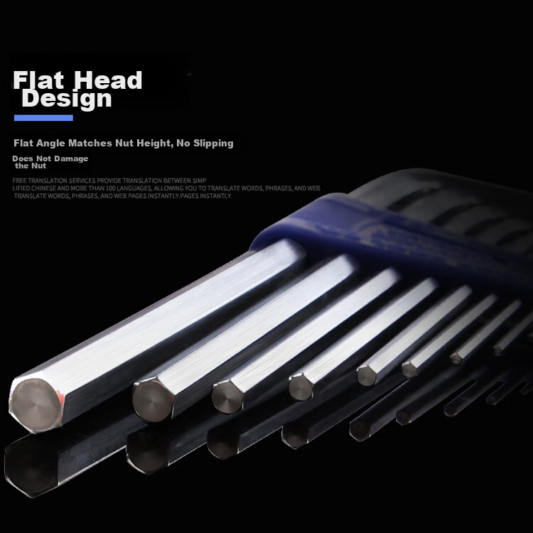 EIGHT Imported Bailey Hex Key Wrench Set Extended Hex Screwdriver Alloy Steel Flat Head 6-Piece Set LHS-6 10