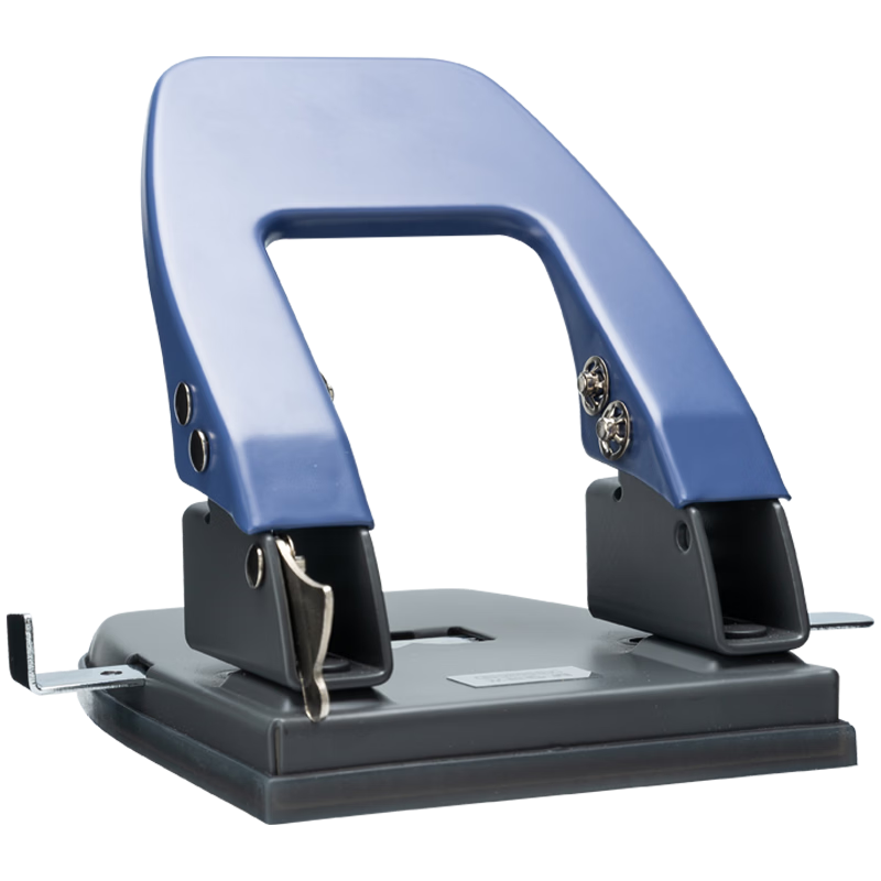 M&G Medium-Sized 35-Page Hole Puncher, Portable Double-Hole Puncher, Hole Diameter 7mm/Spacing 80mm (With Ruler), Blue Single Pack ABS92648, Back-To Essential